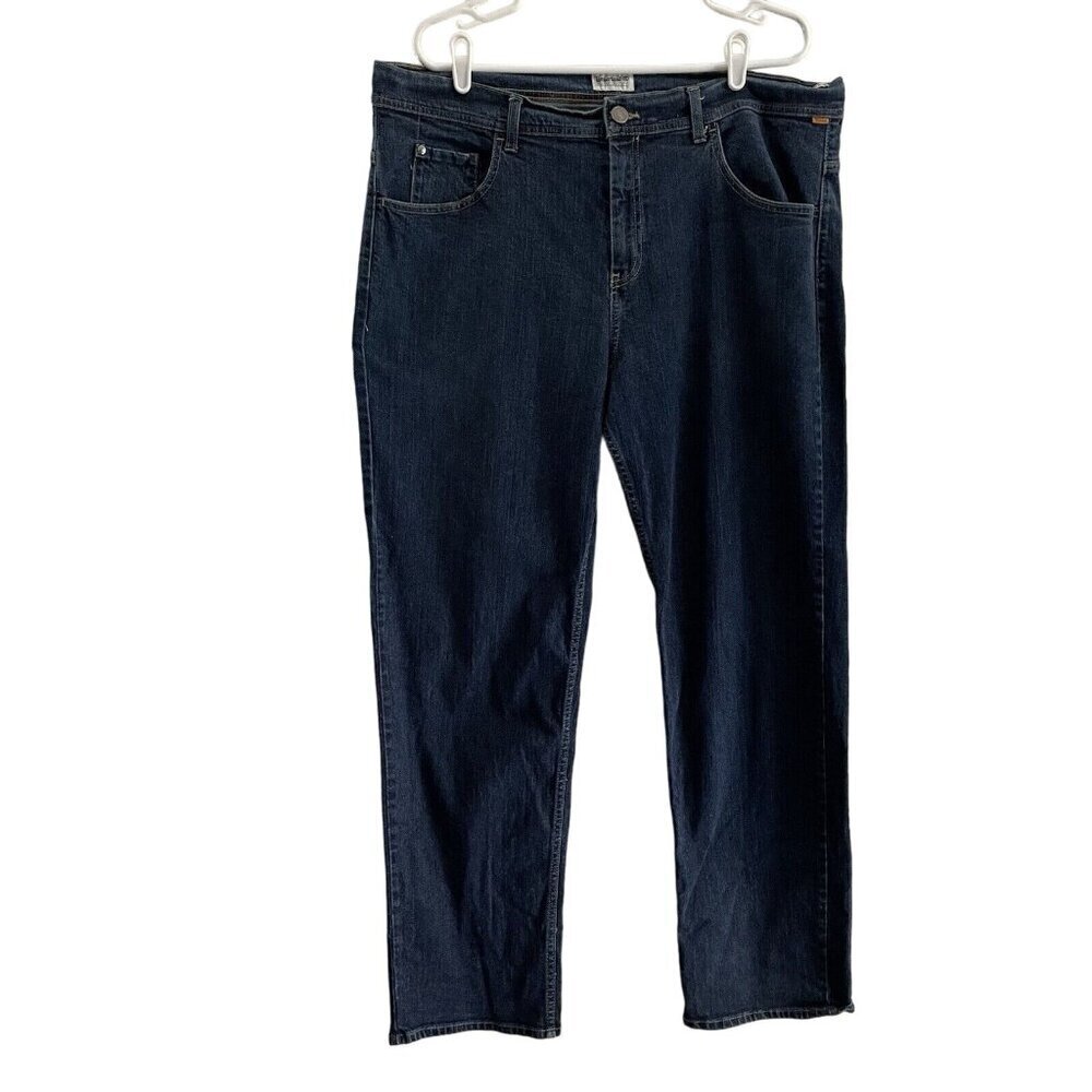 Timberland Mens SZ W40 L32 Blue Dark Wash Straight Leg Denim Jeans